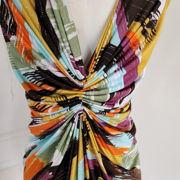 Hot and Delicious Women's Colorful Deep V Neckline Dress Size Medium - Picture 10 of 11